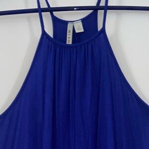 blue summery casual mini dress